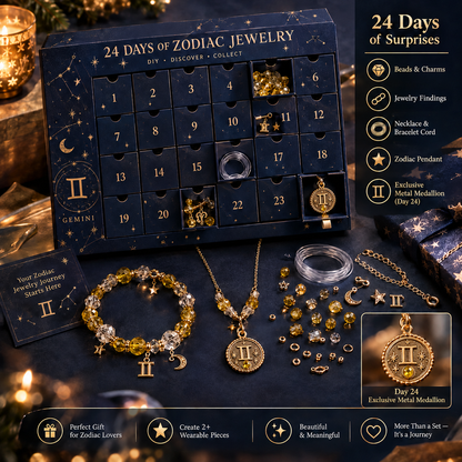 50% OFF | ✨ 24 Days Zodiac DIY Jewelry Advent Calendar – 24 Days of Beads & Charms 🌟