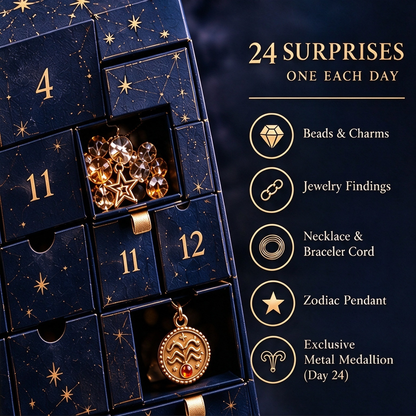 50% OFF | ✨ 24 Days Zodiac DIY Jewelry Advent Calendar – 24 Days of Beads & Charms 🌟
