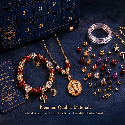 50% OFF | ✨ 24 Days Zodiac DIY Jewelry Advent Calendar – 24 Days of Beads & Charms 🌟